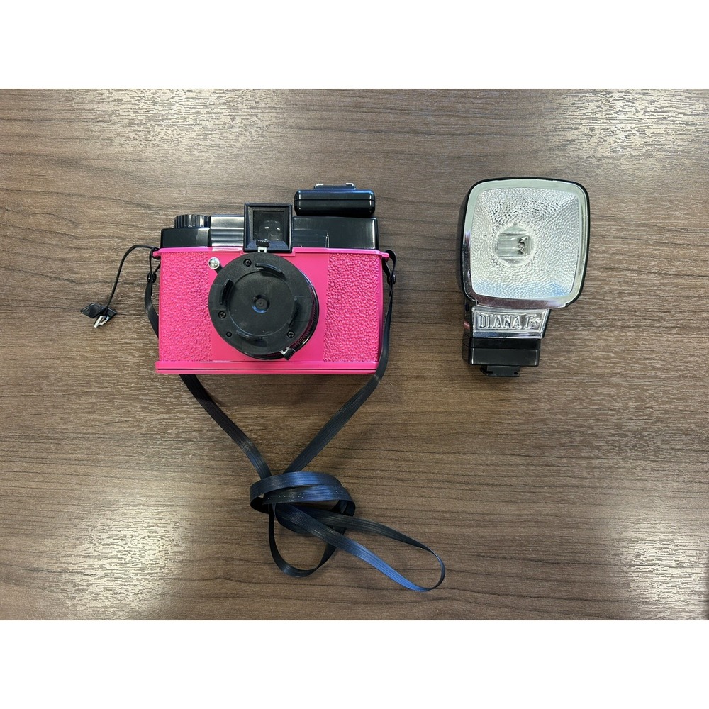 Lomography Diana F+ Film Camera w/ Manual Mr. Pink Model (As-Is)